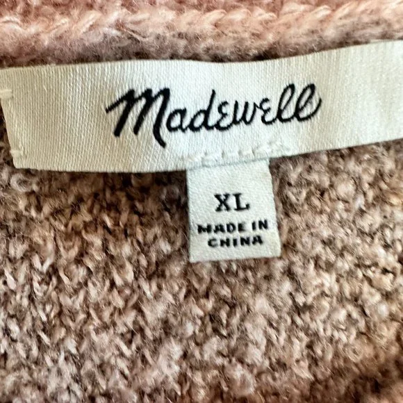 Madewell Sweater in Leopard Womens XL Shrunken Pullover Pink Animal Print - Picture 16 of 16
